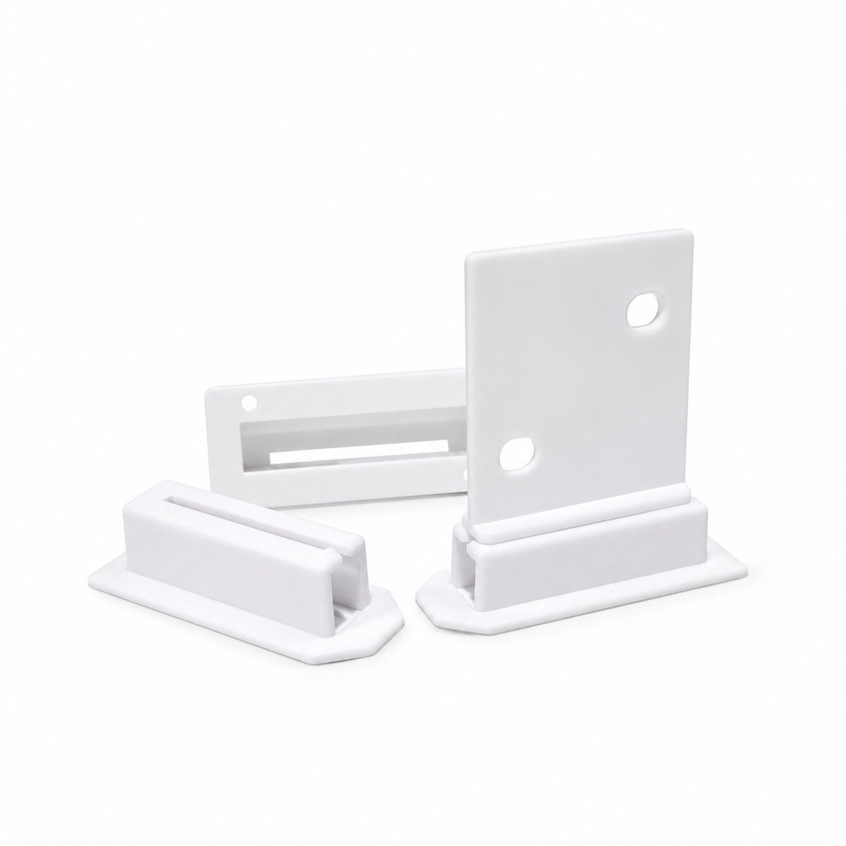 Soporte plástico blanco para repisas