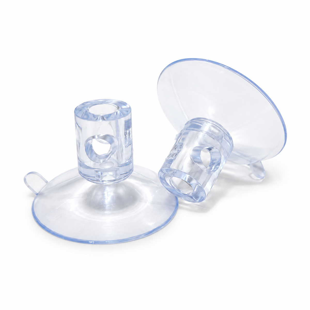 Ventosa transparente con agujero Ø 30 mm para hilo de sedal y cadena de bolas