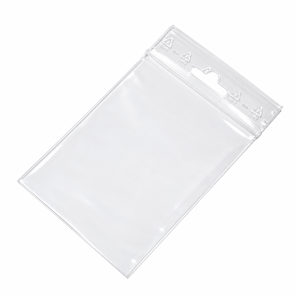 Bolsa de LDPE con autocierre zip y taladro europeo