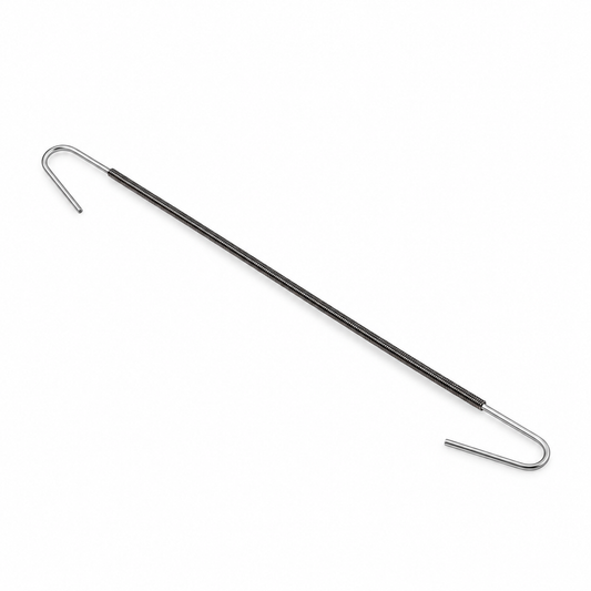 Gancho doble extensible de metal para cartelería y displays