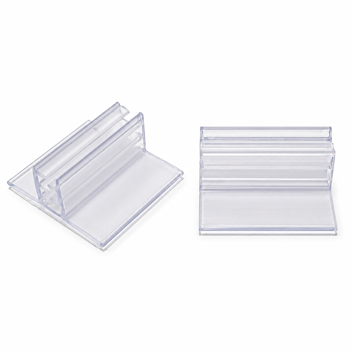 Soportes adhesivos transparentes para tarjetas y carteles
